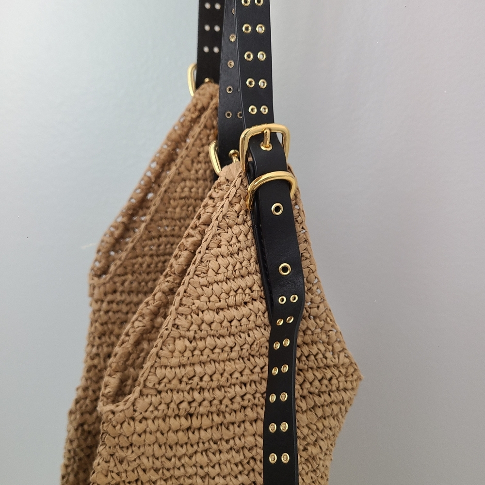 Madewell The Straw Slouch Tote in Natural Multi Tropical Vacation Beach Travel - Picture 13 of 14